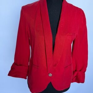 Anthropologie women’s red blazer Cartonnier size 8